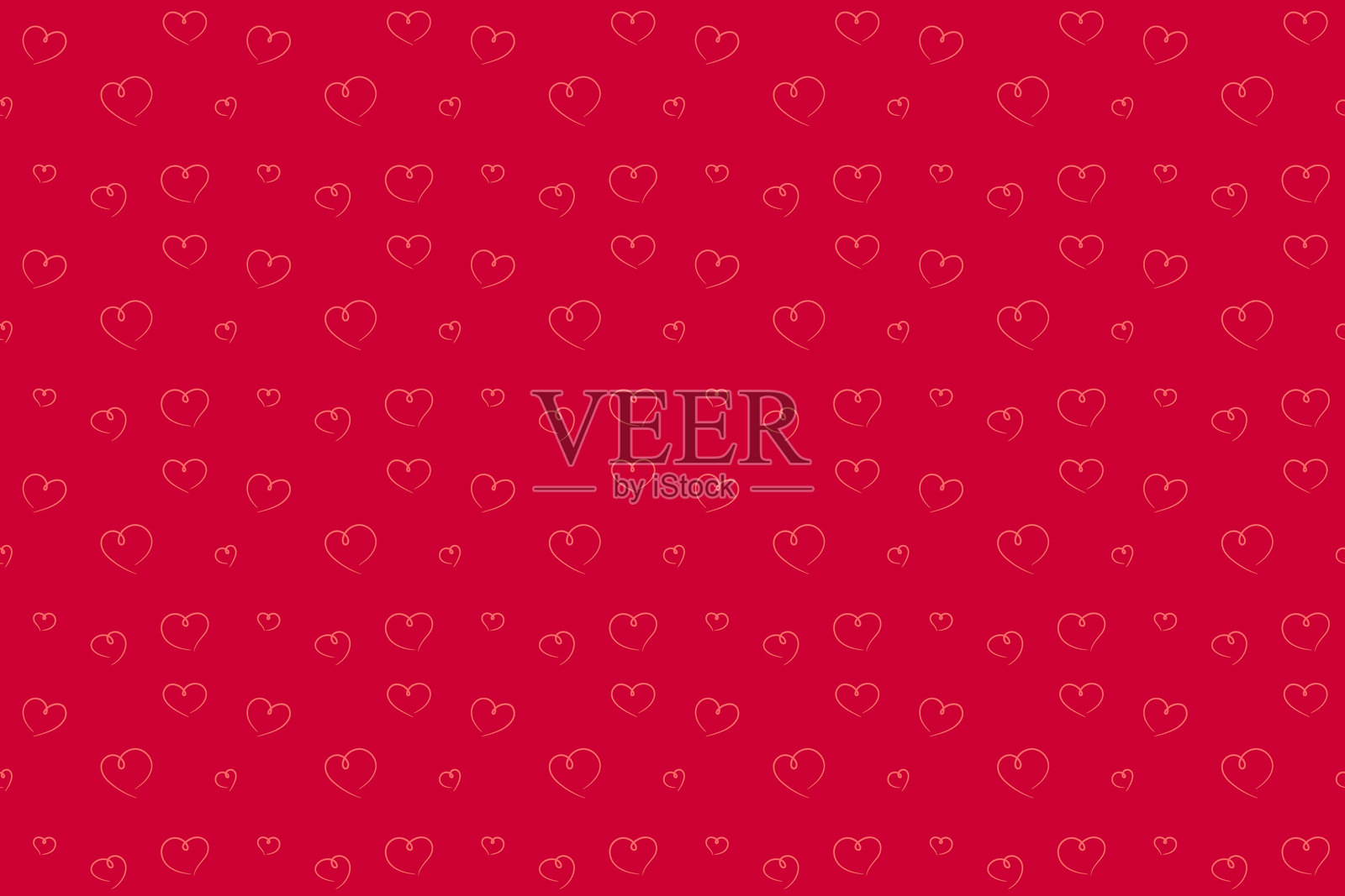 浪漫的红色背景,带有重复的心形图案。非常适合情人节贺卡、婚礼邀请函以及传达爱与温情的设计。插画图片素材