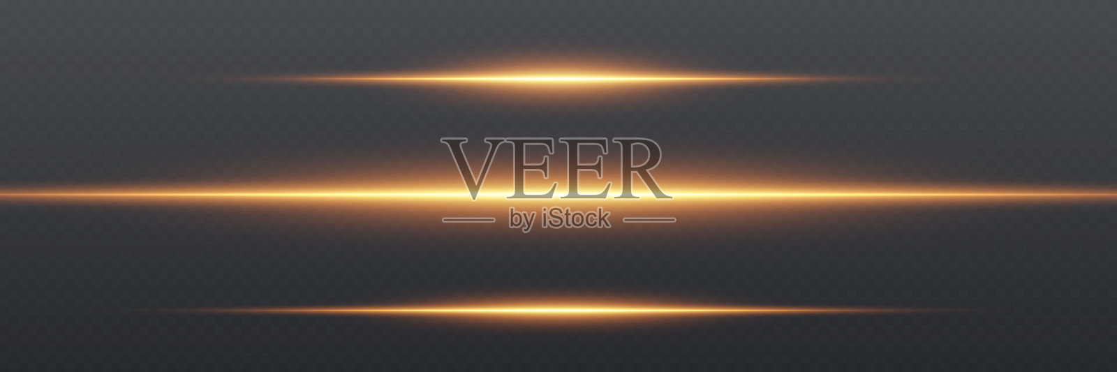 一组发光的金色光线,背景透明。插画图片素材