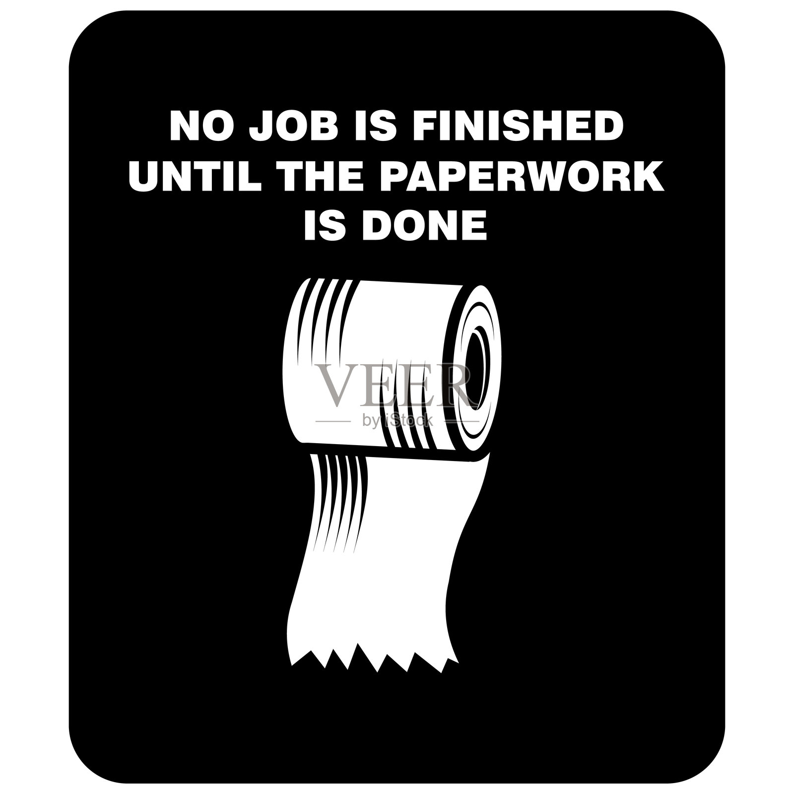 没有工作完成,直到文书工作完成,贴纸矢量图插画图片素材