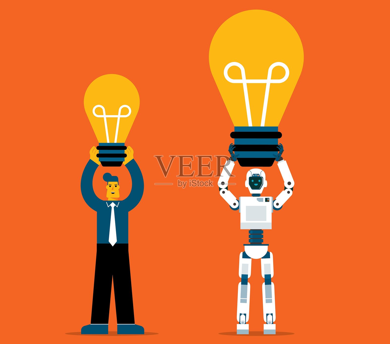 选择适合人工智能或人类的项目插画图片素材