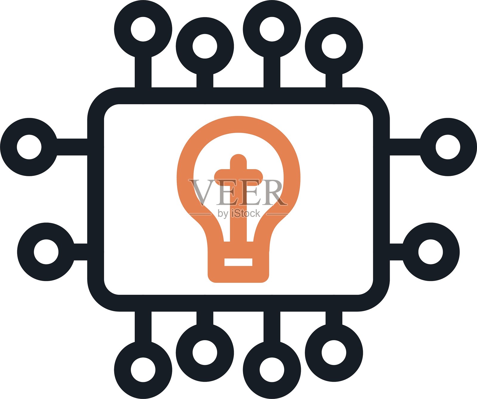 强化学习线条图标插画图片素材