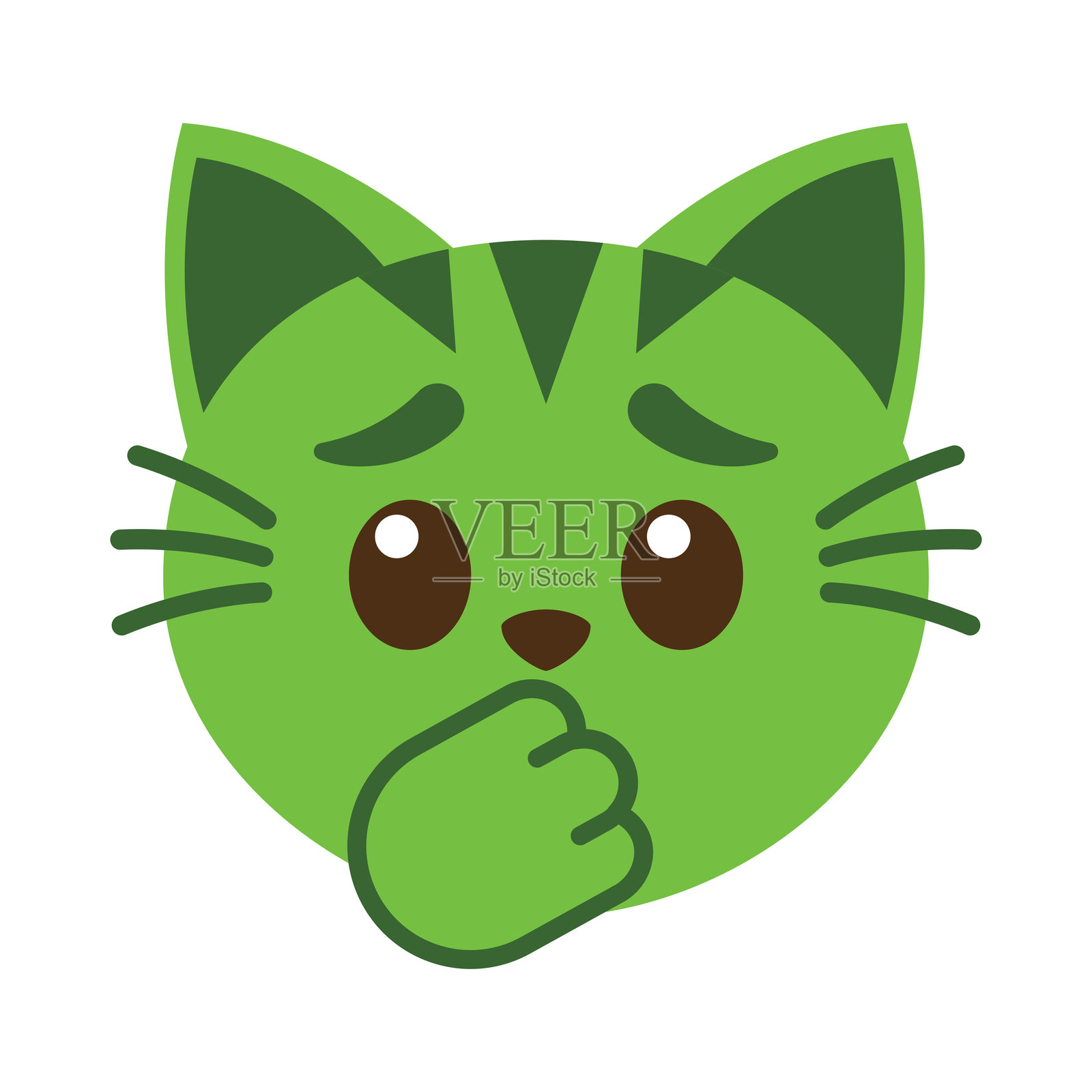 恶心的猫表情图标插画图片素材