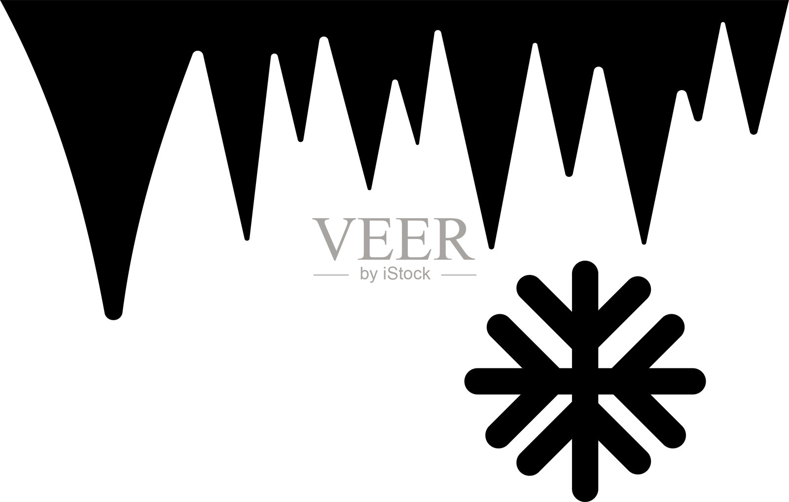 icicle icon, weather outline icon , snowflake icon on a white background, perfect for website, blog, logo, graphic design, UI, mobile app.插画图片素材
