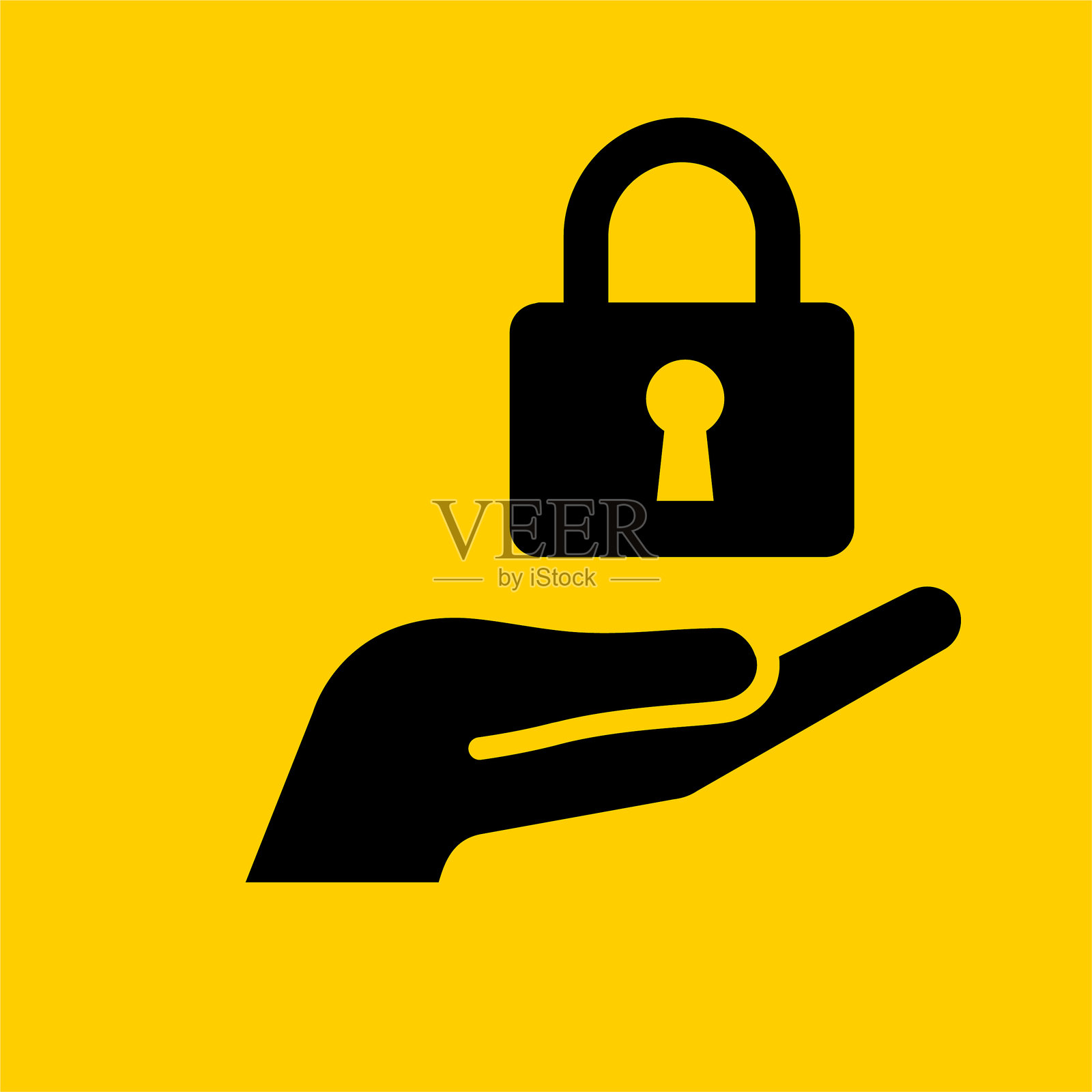 安全锁在手图标插画图片素材