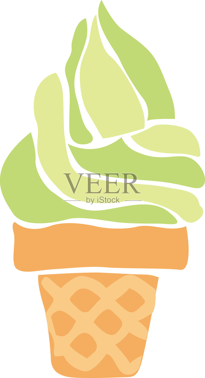 软冰淇淋。矢量插图。冰淇淋甜筒。插画图片素材