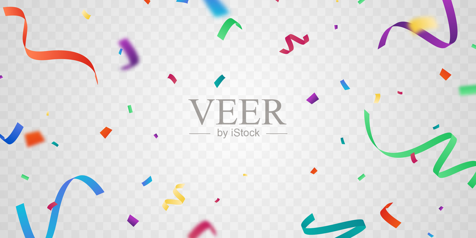 五彩纸屑背景,令人惊艳的颜色交错而下,庆祝活动的节日装饰矢量插图插画图片素材