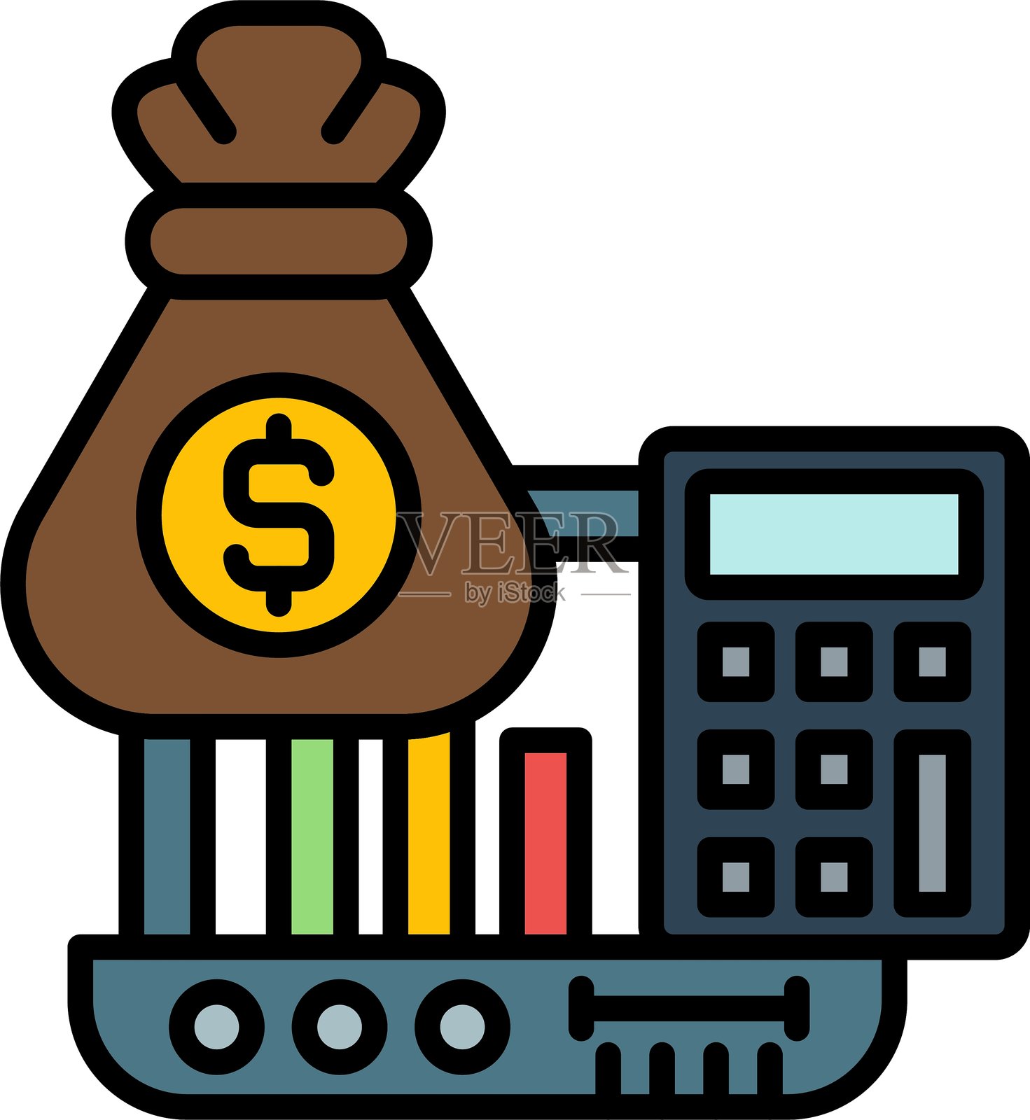 钱袋图标矢量元素插画图片素材