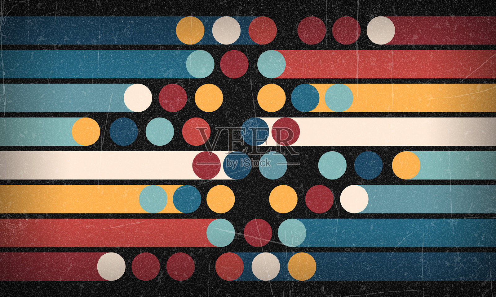 复古条纹背景、海报、横幅样本,来自1970年代、1980年代的复古色彩,70年代、80年代、90年代。磨损划痕的70年代风格条纹背景海报线条。旧照片颗粒效果设计图形。插画图片素材