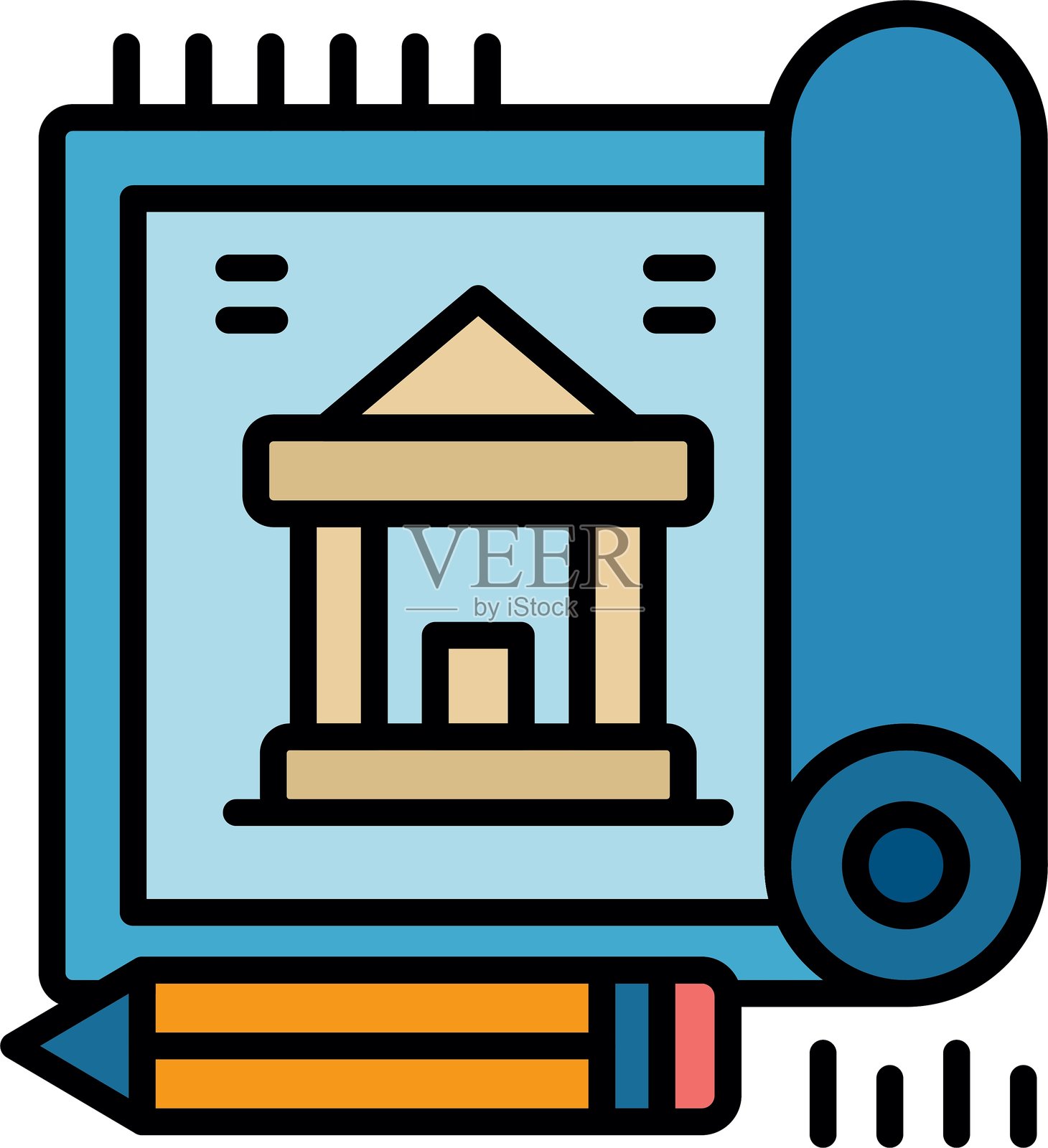 蓝图图标矢量元素插画图片素材