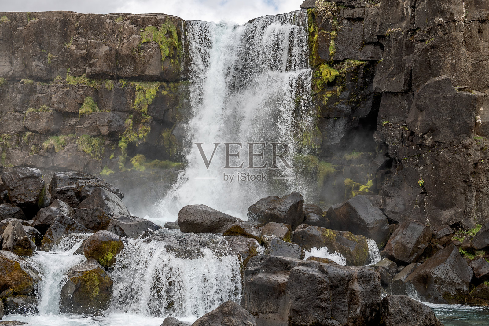 平韦利尔的奥克萨拉福斯瀑布。照片摄影图片