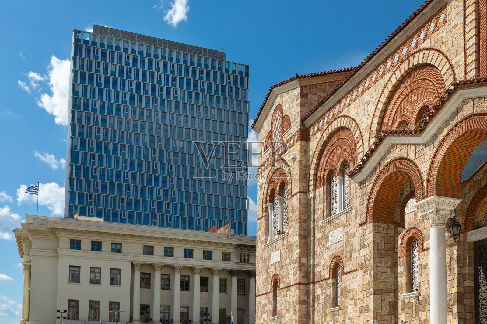 比雷埃夫斯塔和比雷埃夫斯圣三一大教堂的建筑照片摄影图片