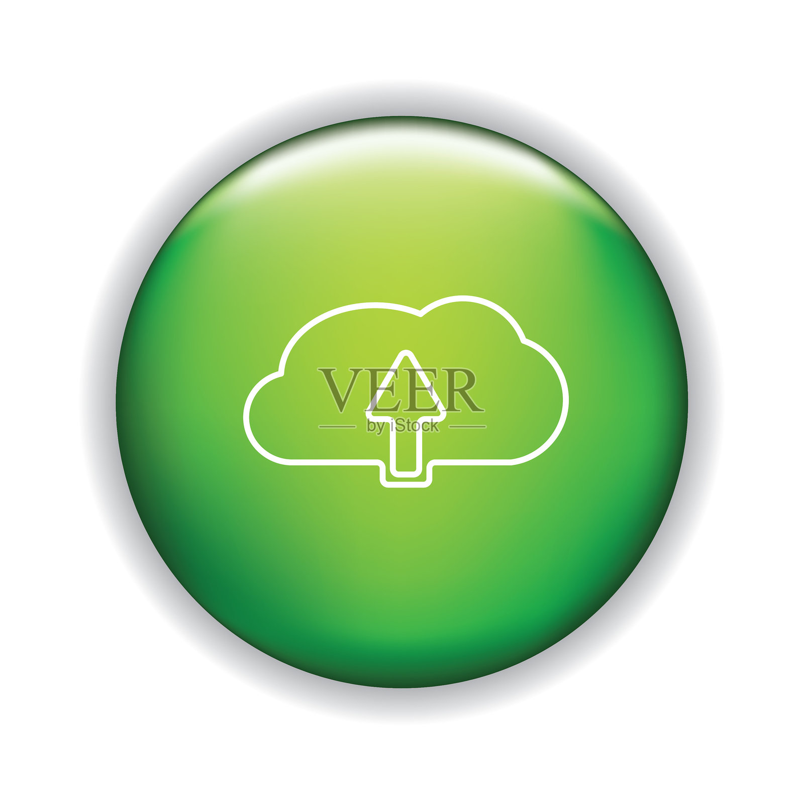 在闪亮的按钮上的细线图标-网站元素插画图片素材