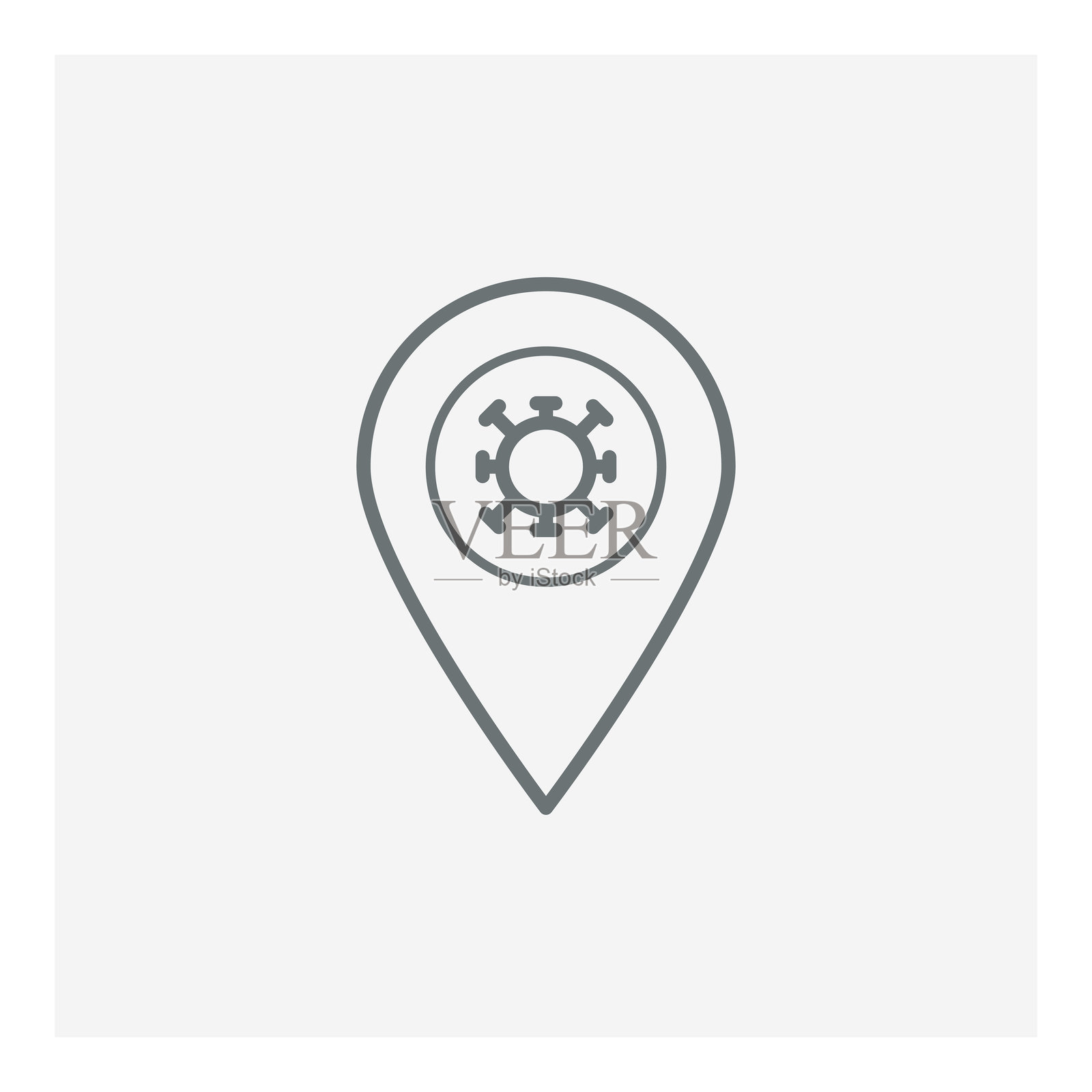 新冠病毒疾病传播地点图标,COVID-19概念图标素材