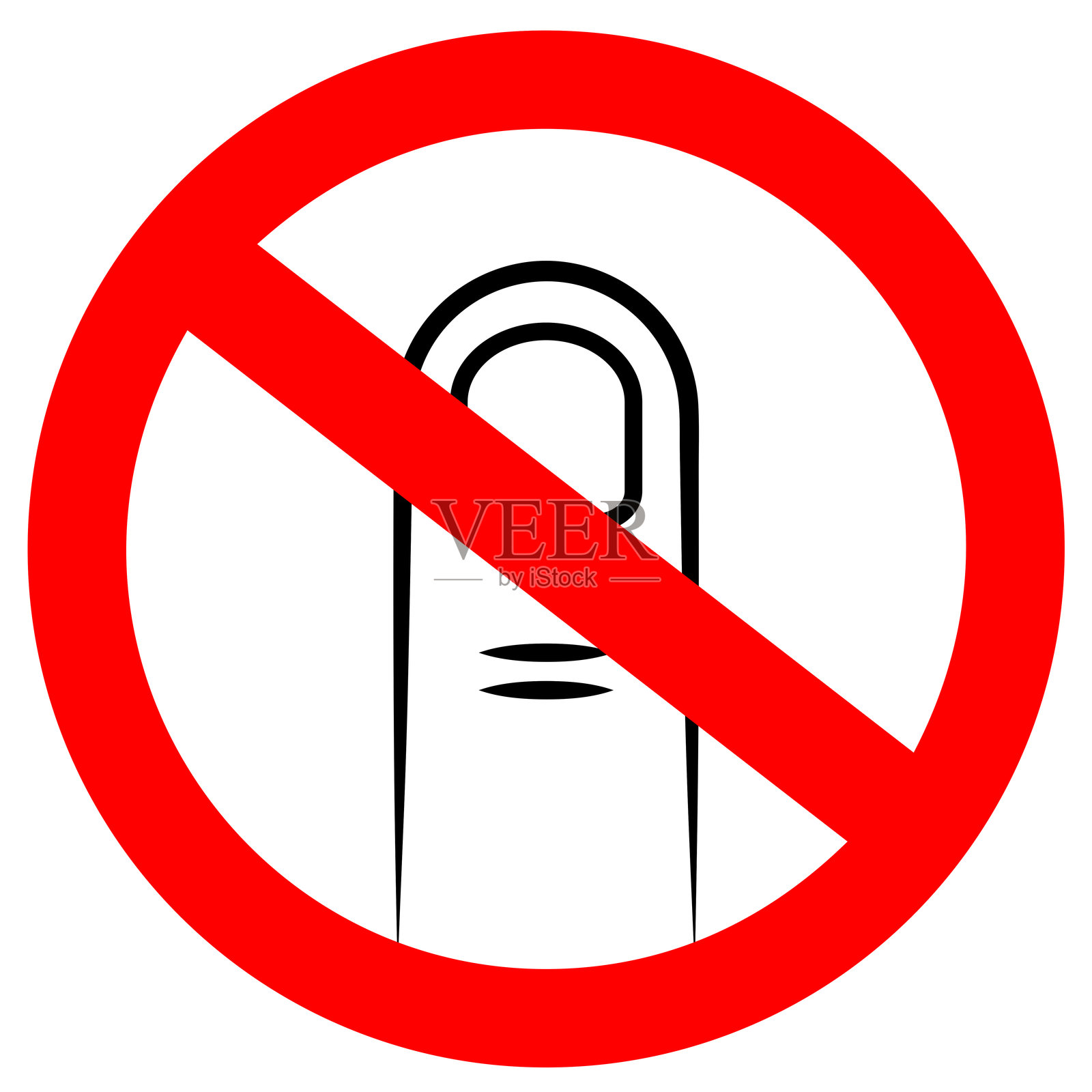 请勿用手指触碰矢量标志插画图片素材