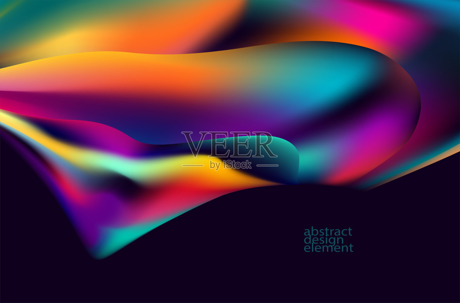 抽象液体全息渐变背景。插画图片素材