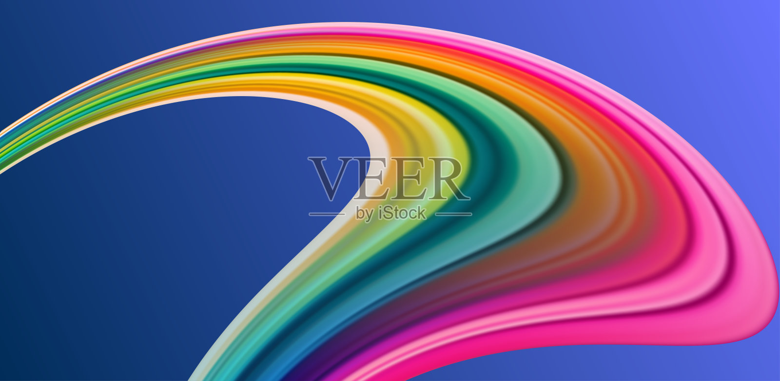 流动的多彩分层溪流插画图片素材