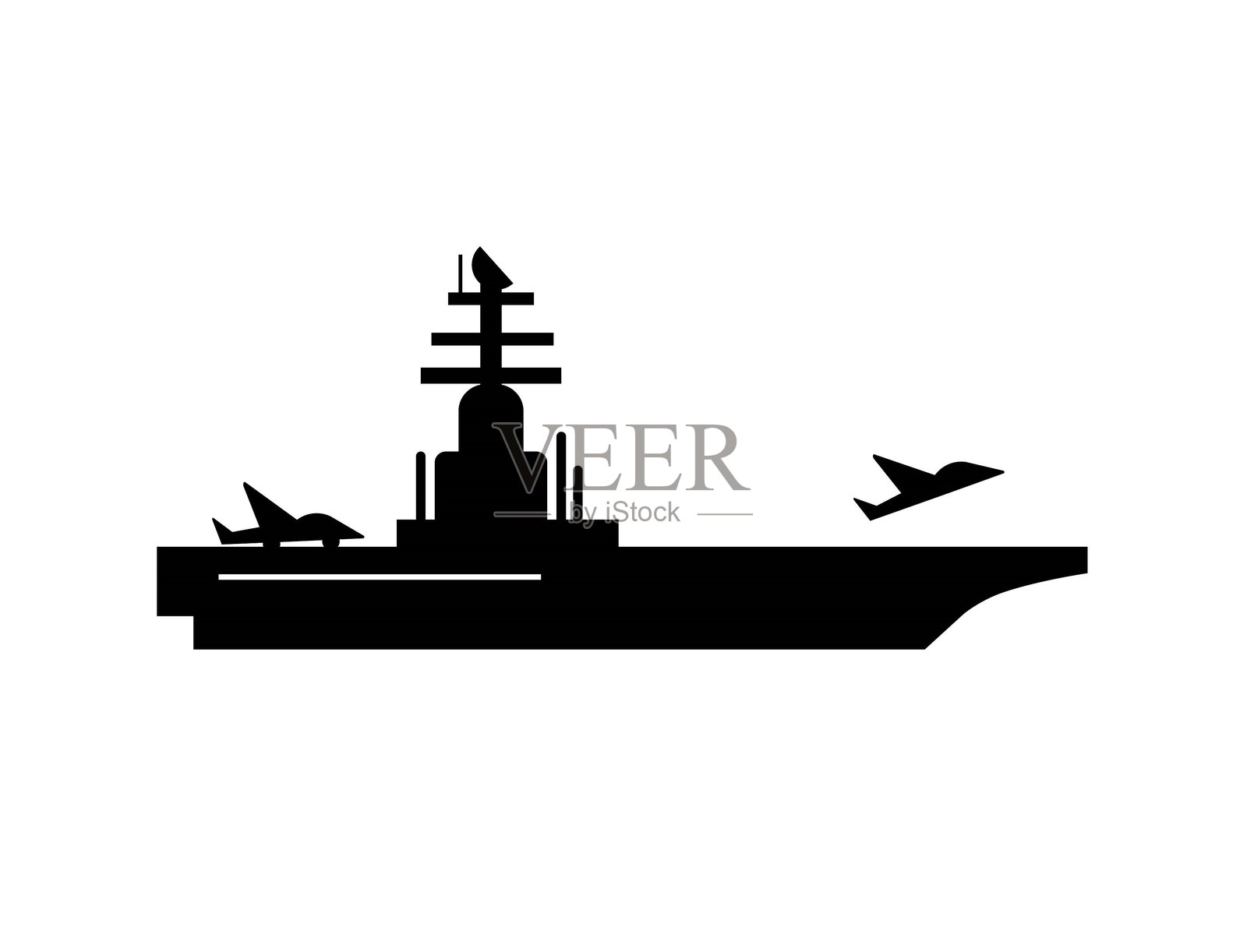 航空母舰图标,最佳平面矢量图标。插画图片素材