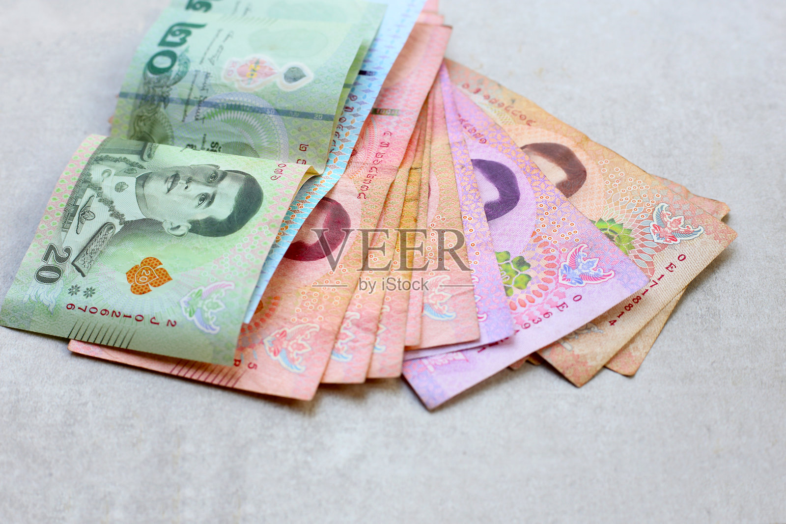 泰铢纸币照片摄影图片