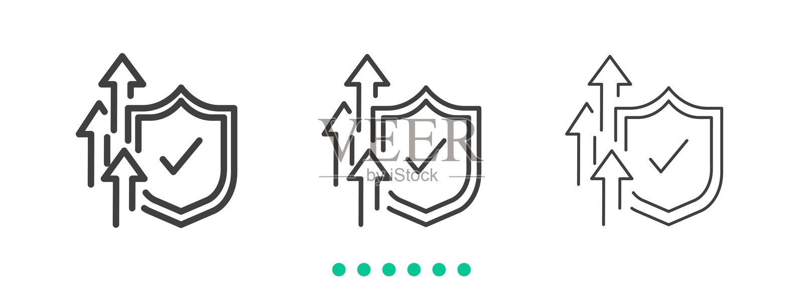 增强保护图标。细线图标矢量图插画图片素材