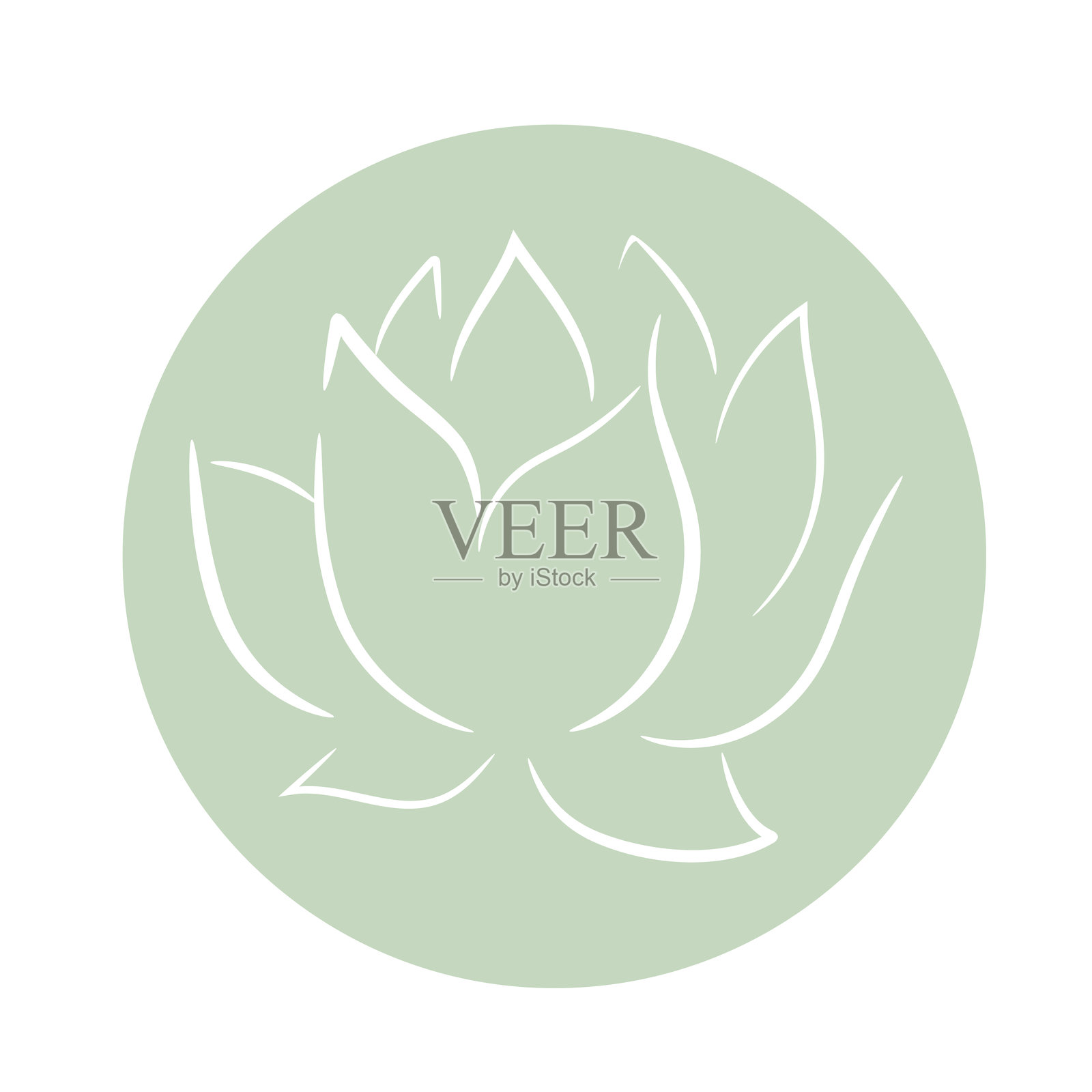 手绘水莲花抽象剪影。矢量插图插画图片素材