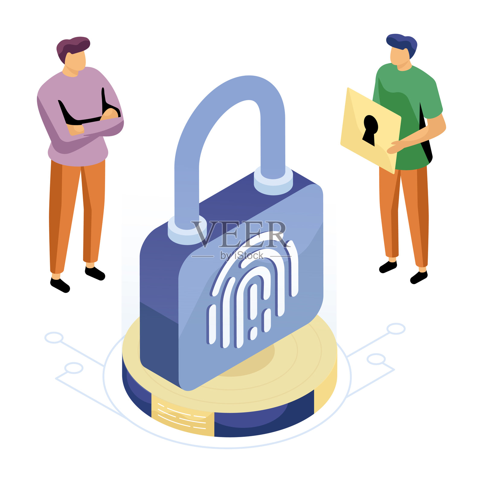 独特的指纹安全设计插图插画图片素材