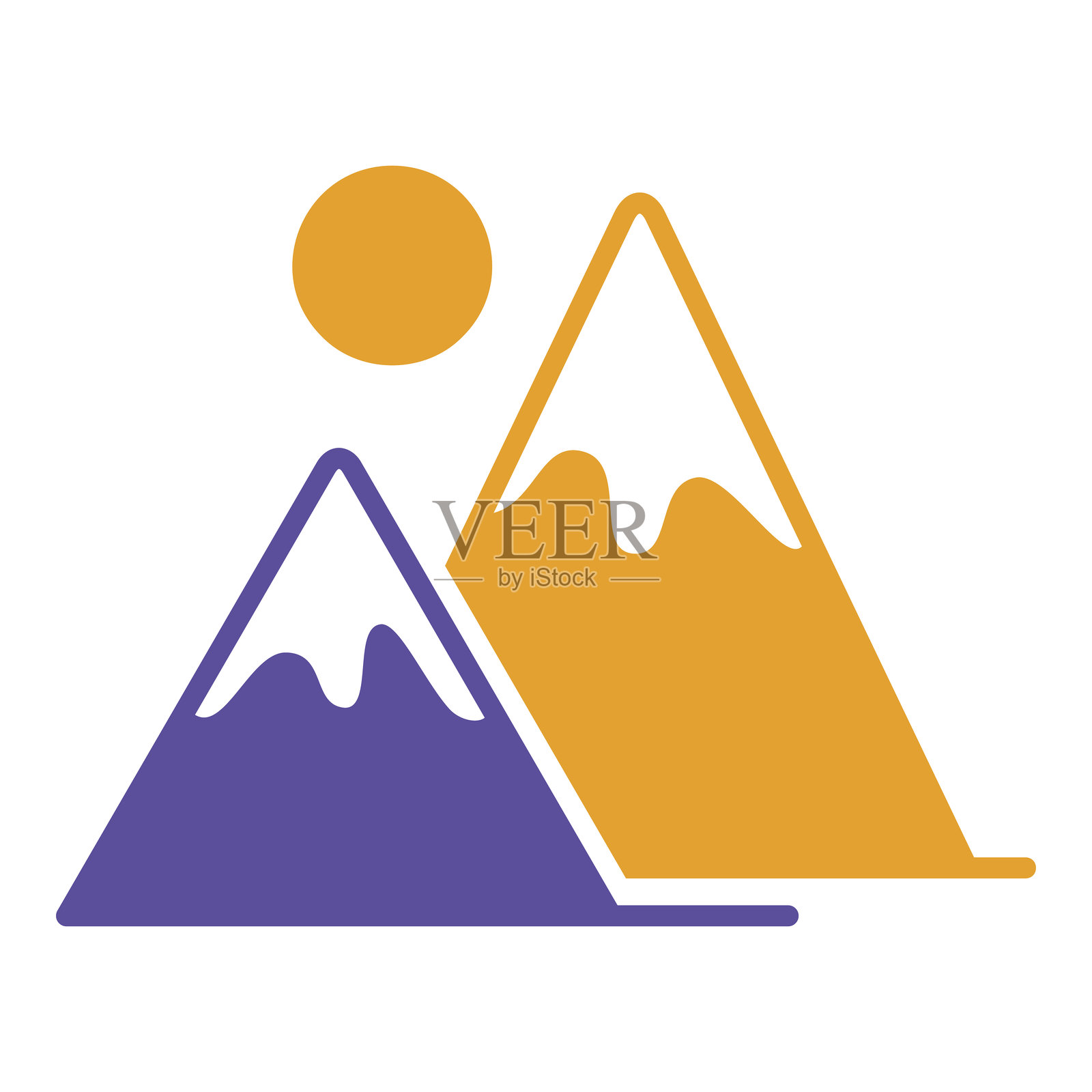 山脉矢量图标。自然标志插画图片素材