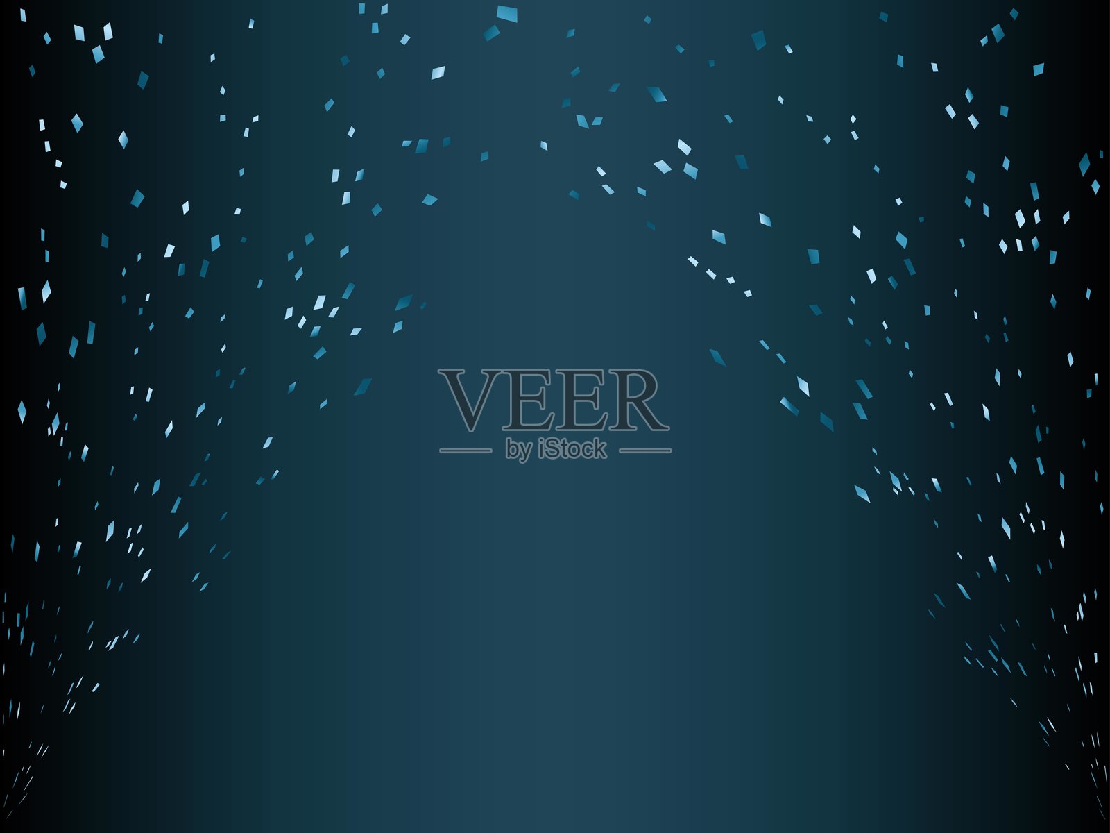 五个浅蓝色的彩纸屑,八个倾斜20度插画图片素材