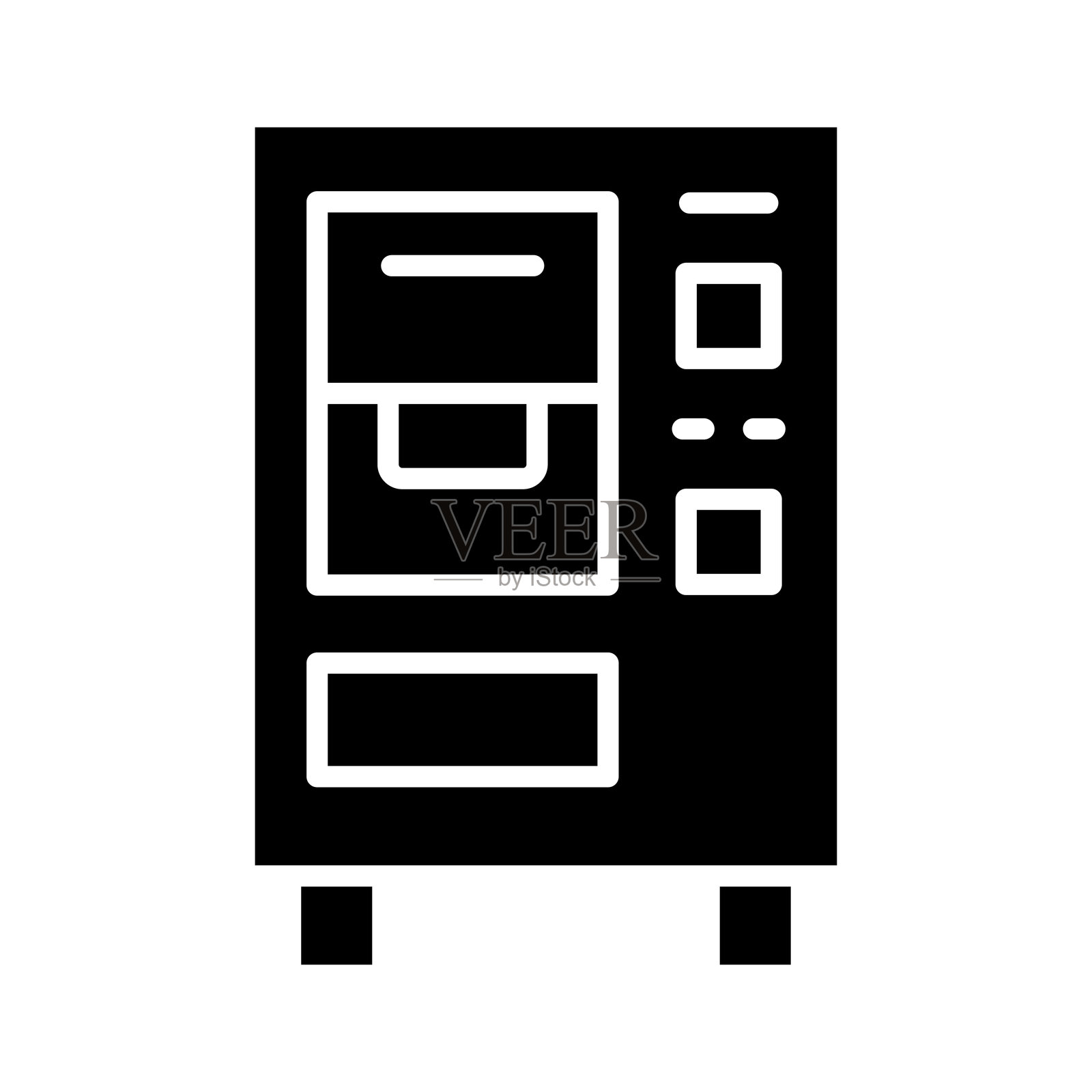 现代数字使用的黑白自动售货机图标插画图片素材