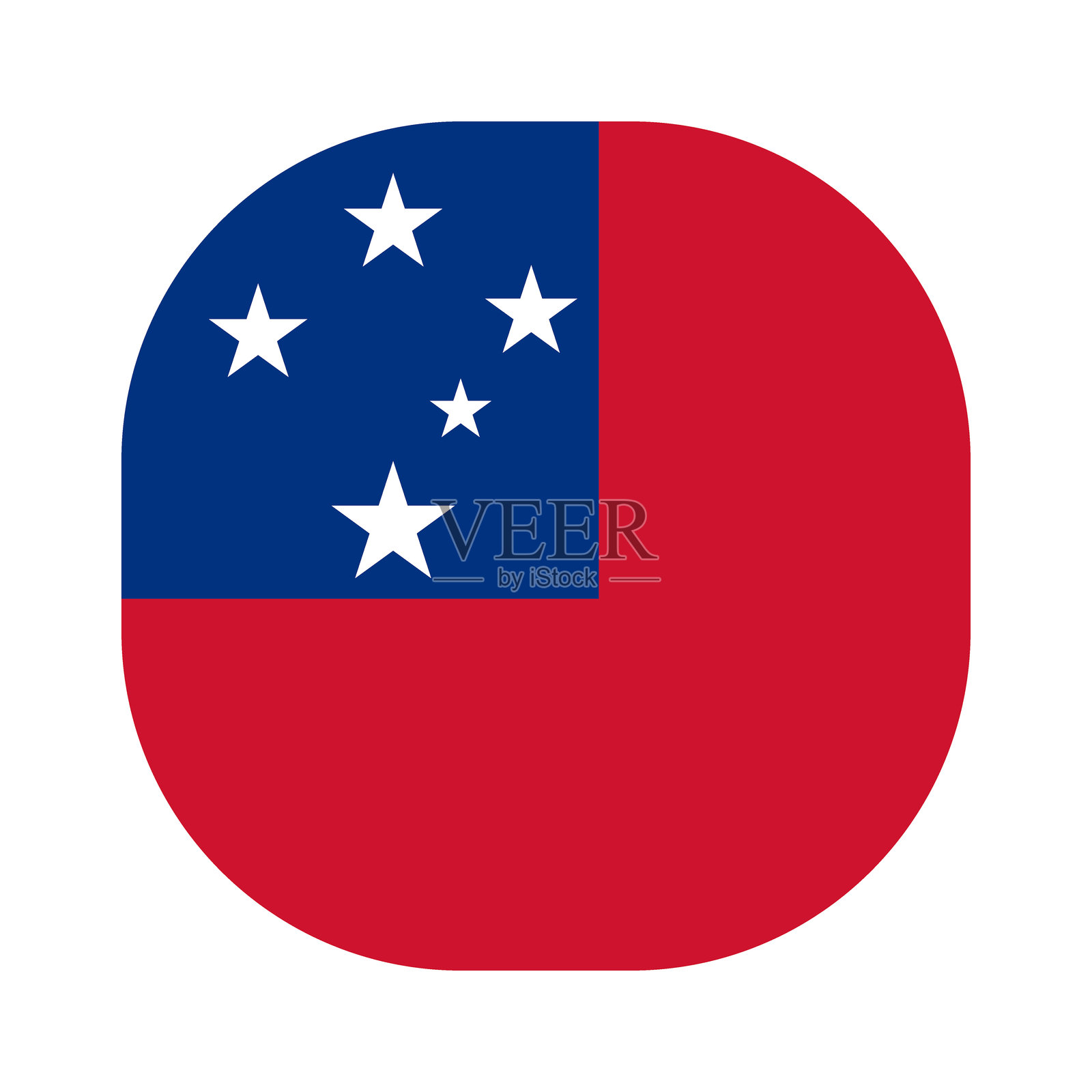 萨摩亚国旗。圆角方形的萨摩亚国旗。插画图片素材