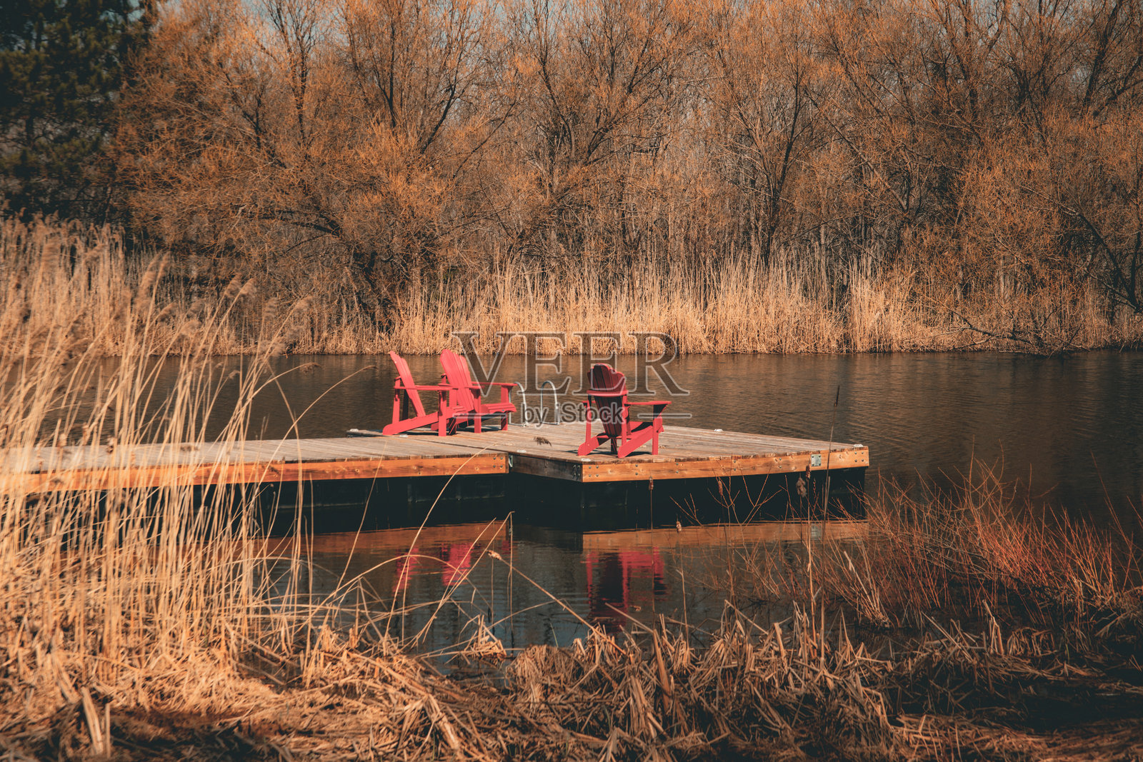 坐在海湾的码头上照片摄影图片