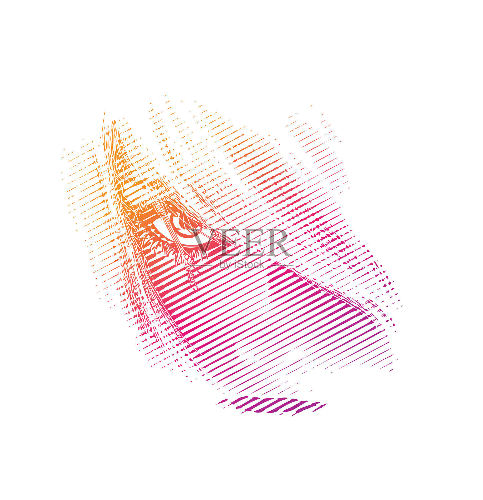 美丽面孔的高调矢量图插画图片素材