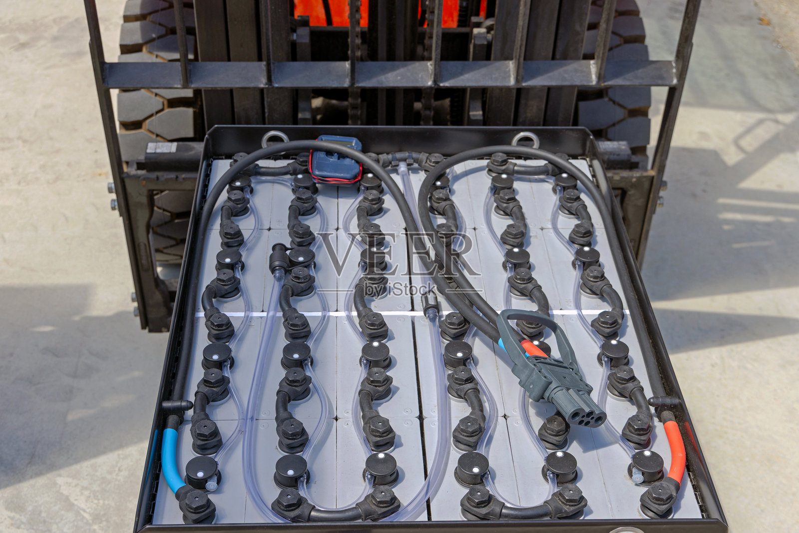 叉车电池俯视图照片摄影图片