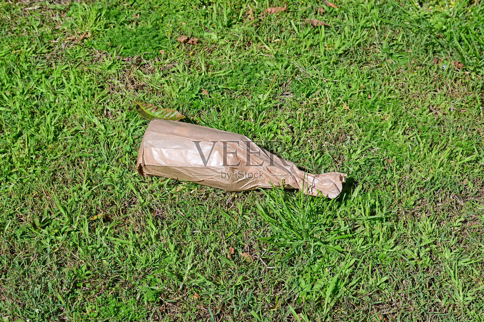 棕色纸袋中的瓶子照片摄影图片