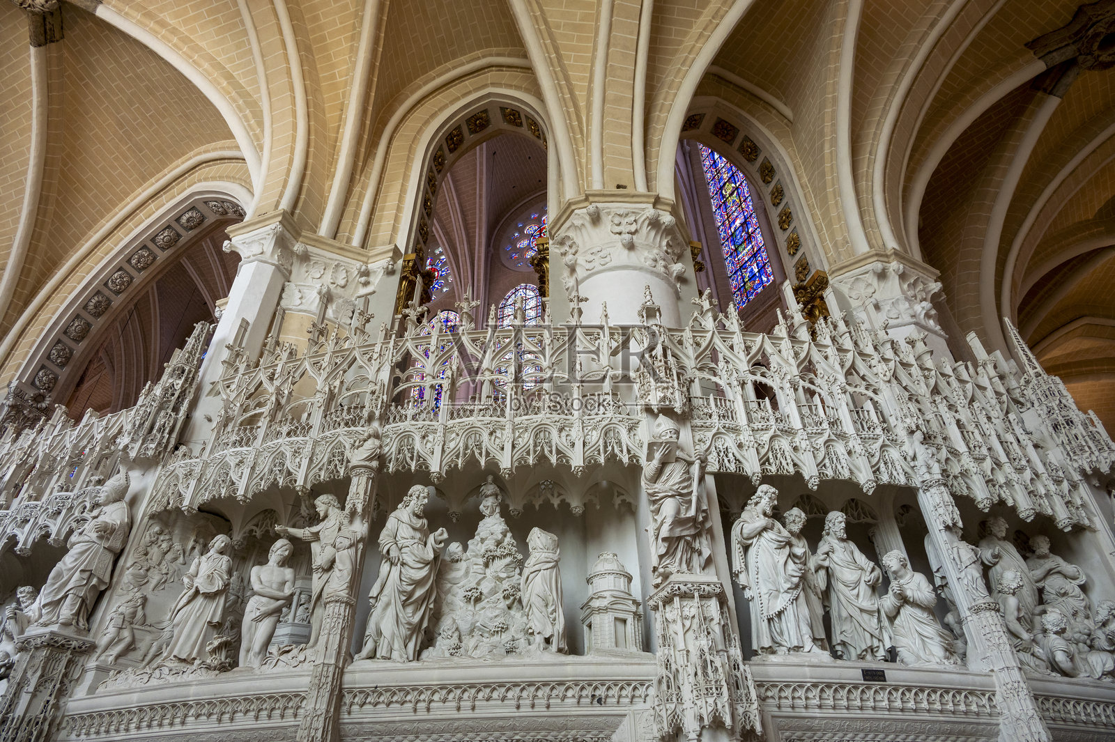 沙特大教堂的合唱团游览照片摄影图片