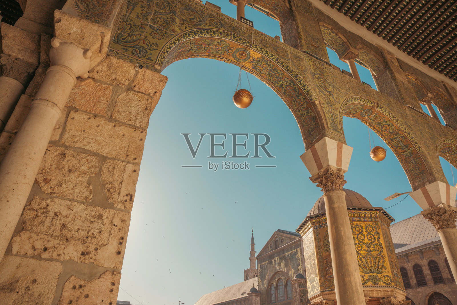 叙利亚大马士革的乌玛亚清真寺照片摄影图片