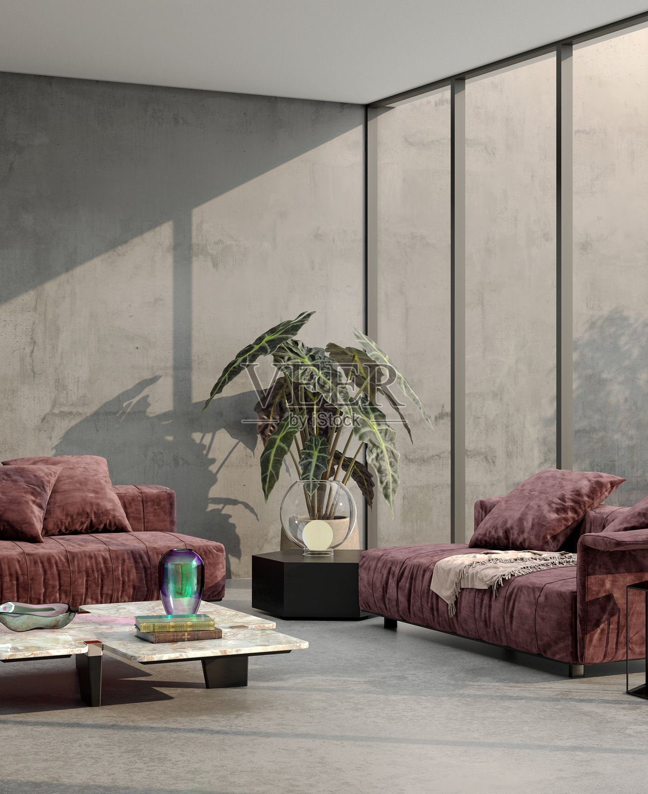 大型奢华现代明亮室内客厅模型插图3D渲染图像照片摄影图片