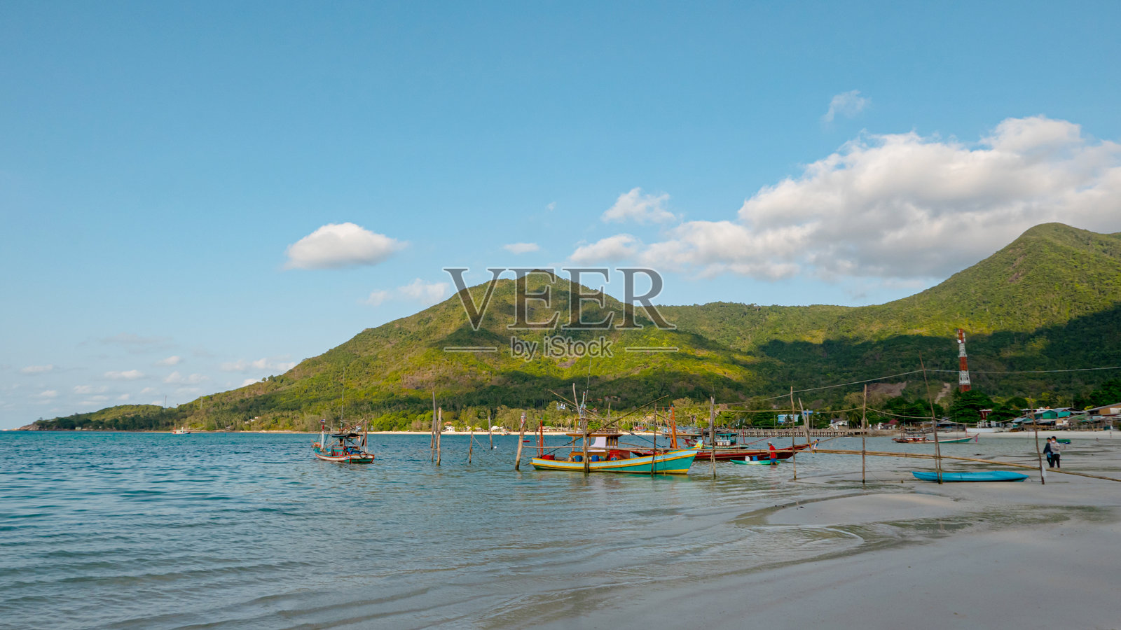 泰国苏梅岛海岸线和海滩的无人机航拍视角照片摄影图片