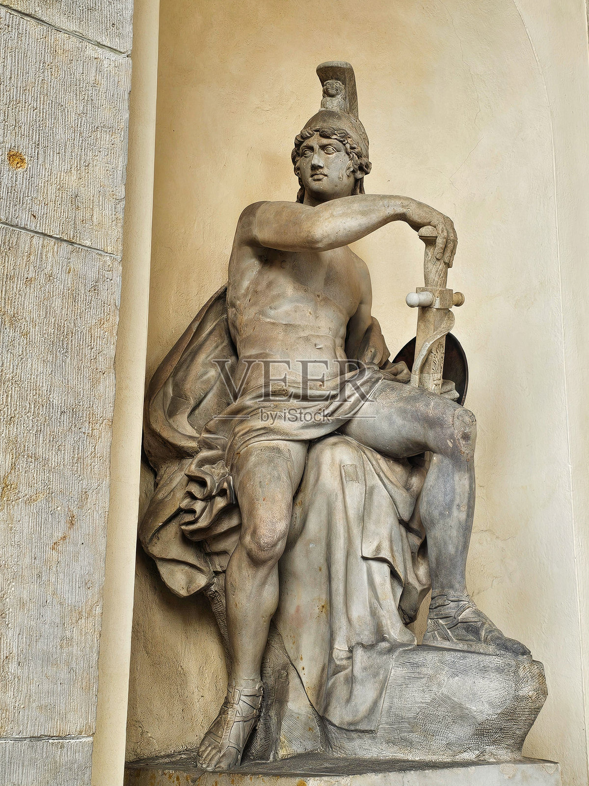 柏林勃兰登堡门的罗马神祇战神雕像照片摄影图片