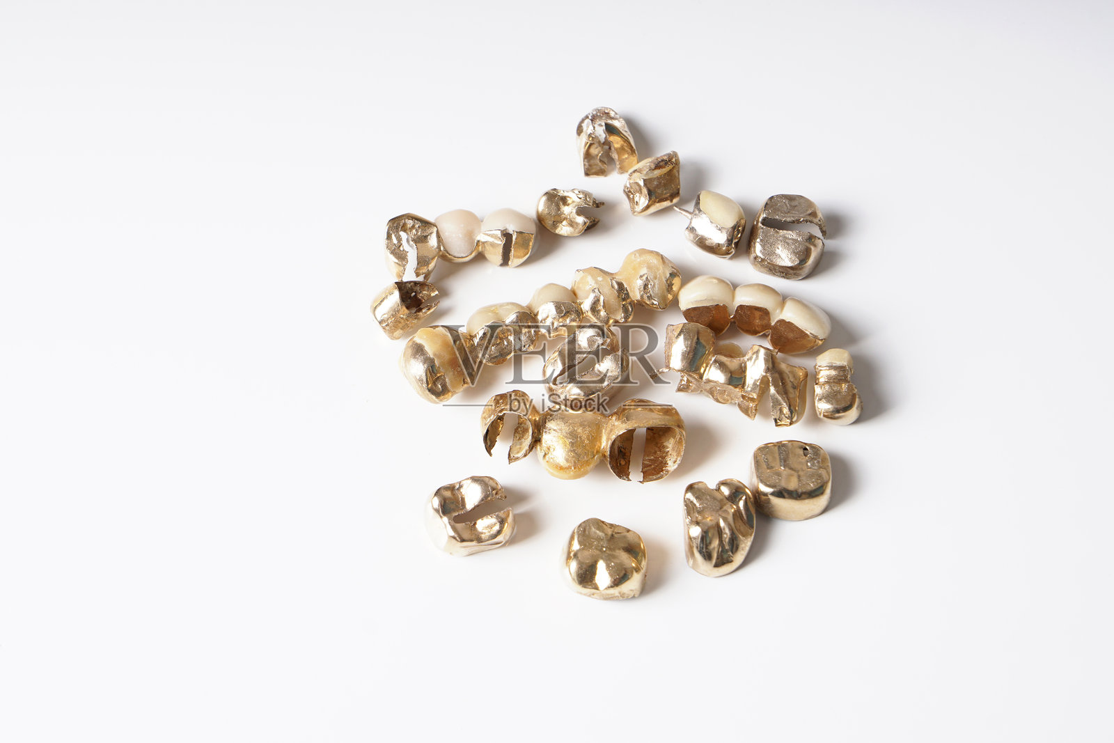 各种旧牙科废金照片摄影图片