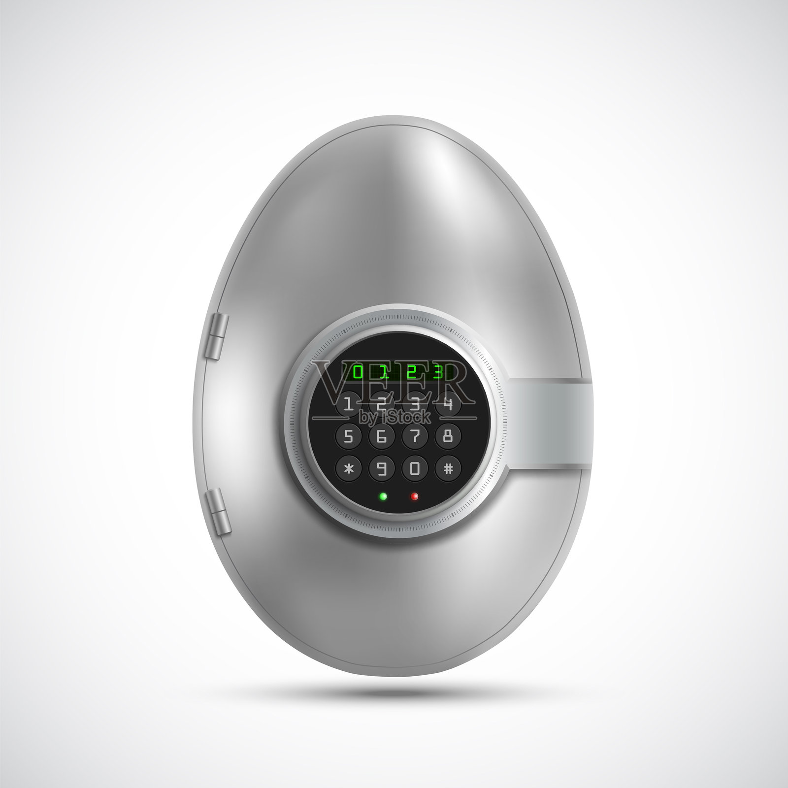 像蛋一样的金属装甲保险门插画图片素材