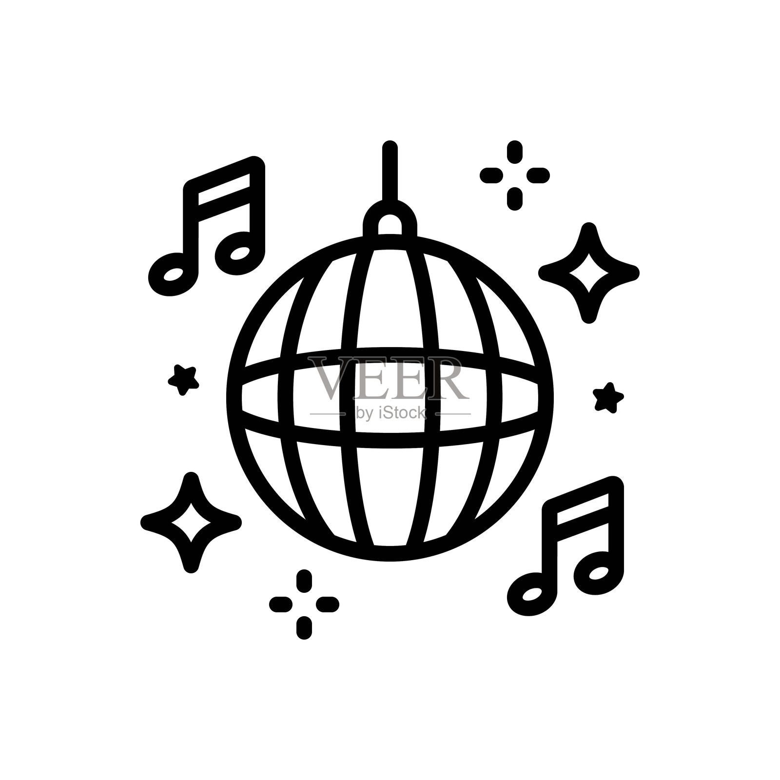 迪斯科灯光插画图片素材