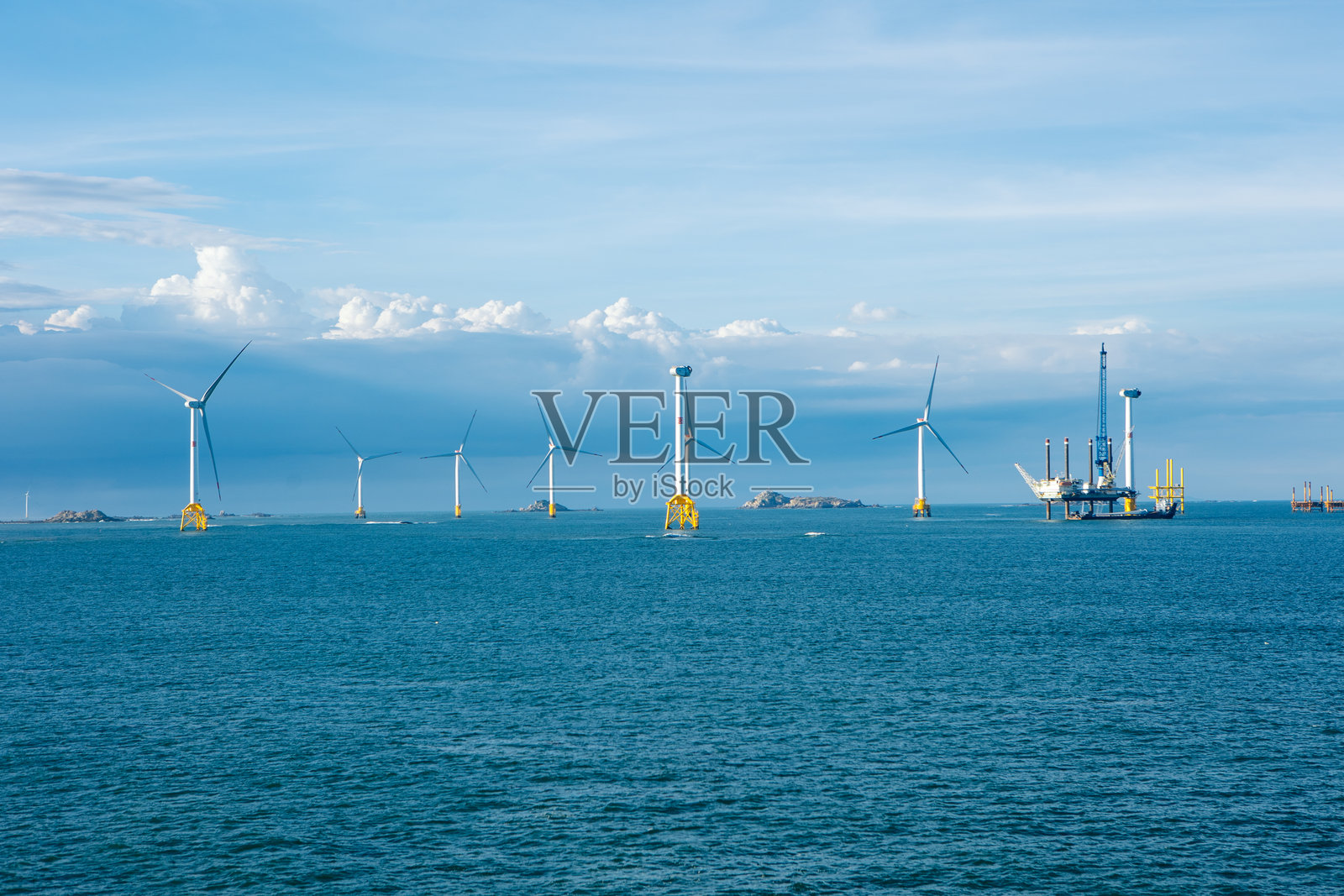 海上风电场照片摄影图片