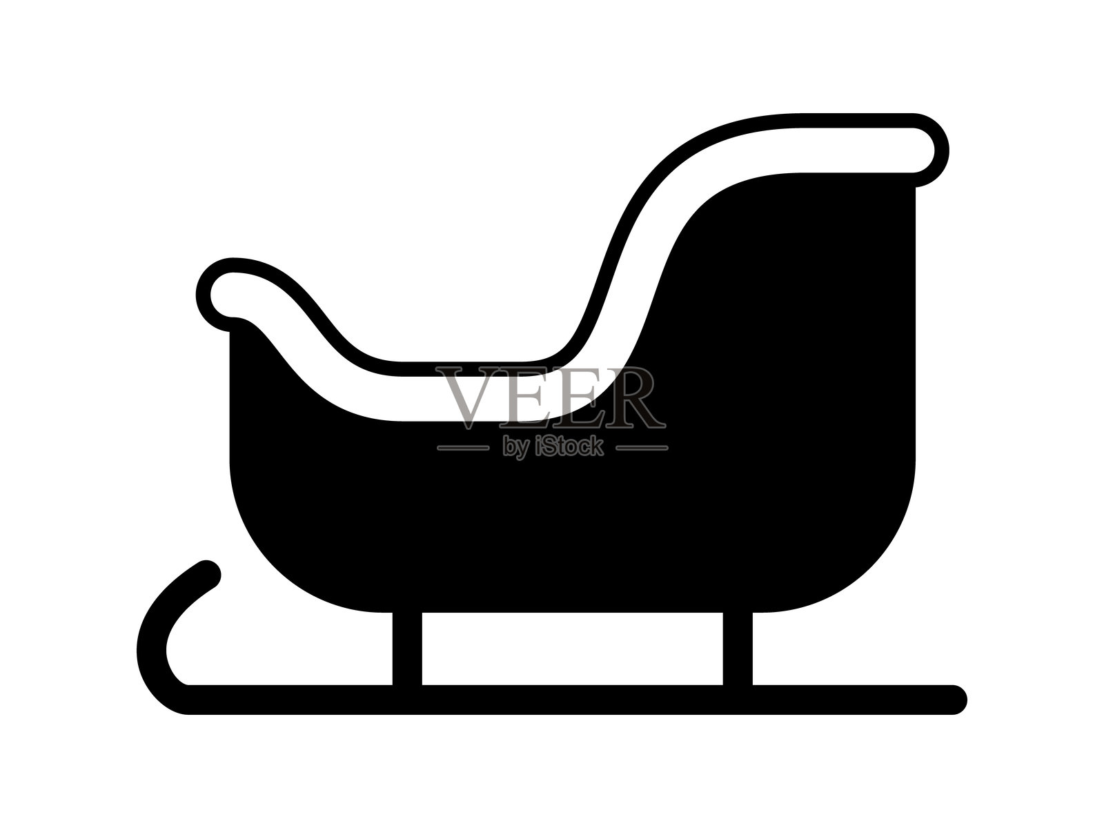 单色雪橇图标插画图片素材