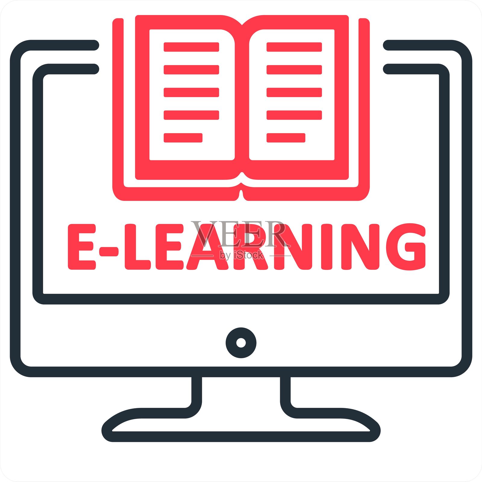 电子学习与教育图标概念插画图片素材