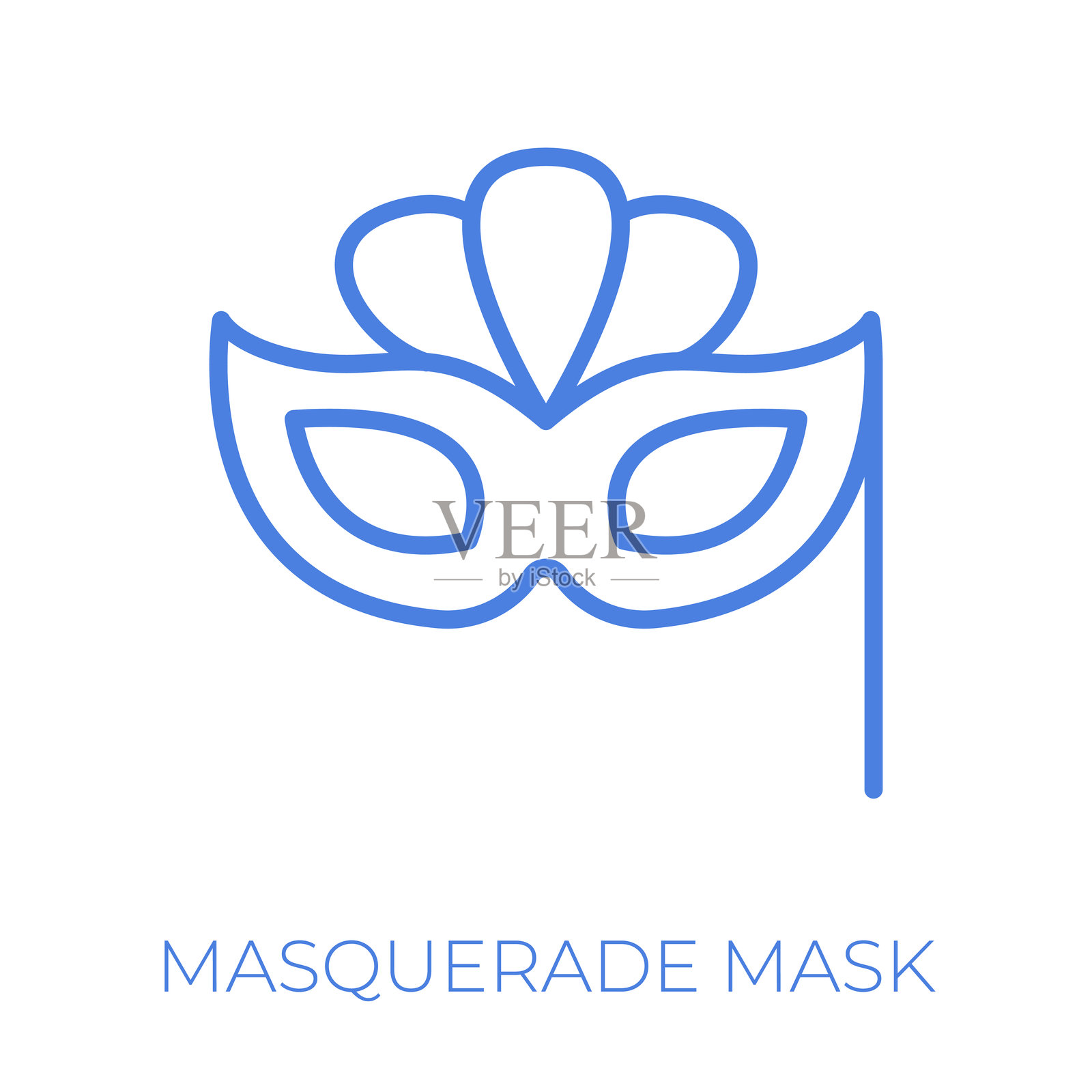 可编辑轮廓的面具矢量插图插画图片素材