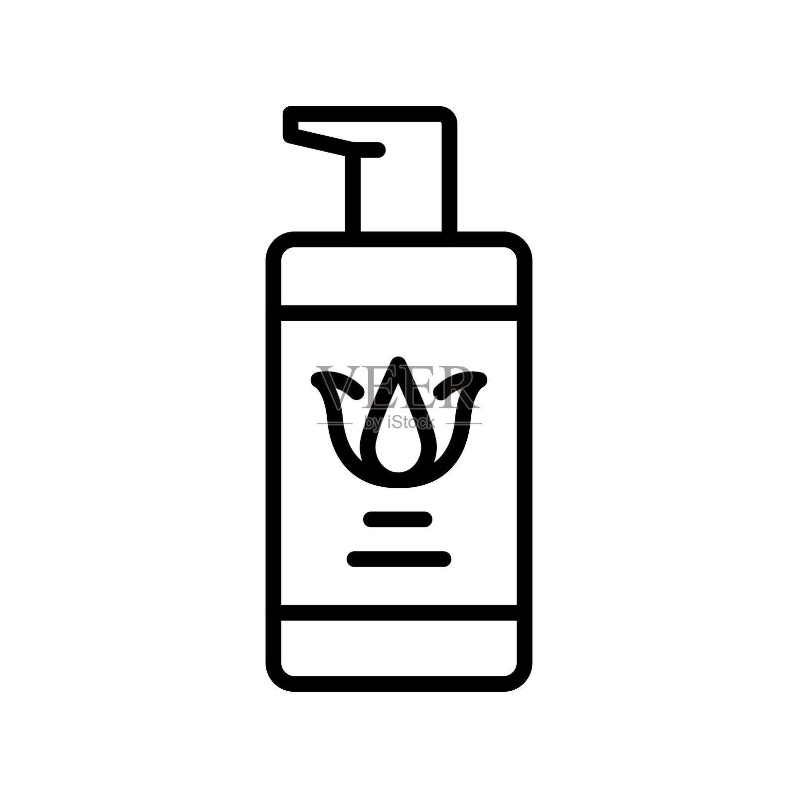 香氛胶黑色线条图标。矢量独立元素插画图片素材