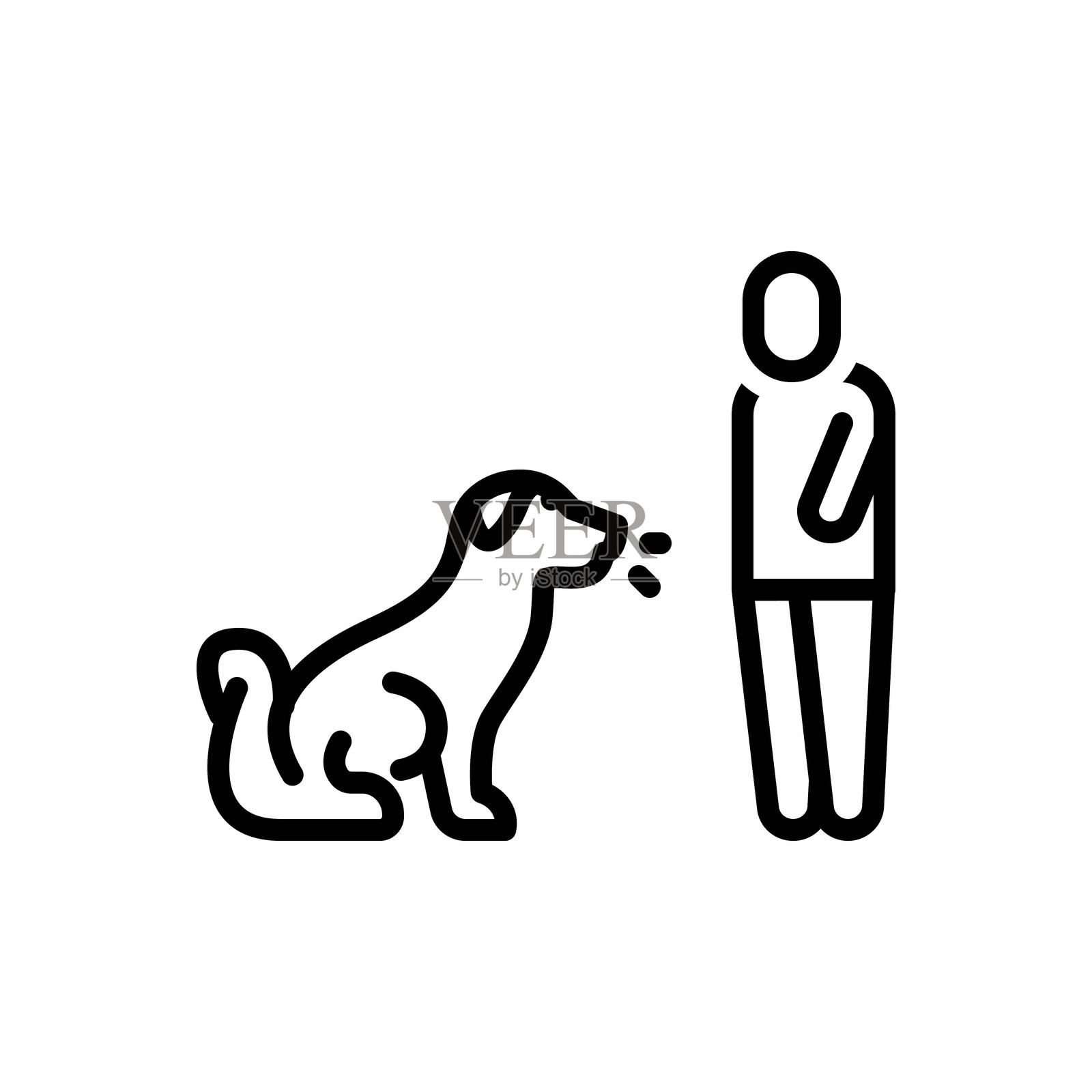 训练狗狗插画图片素材