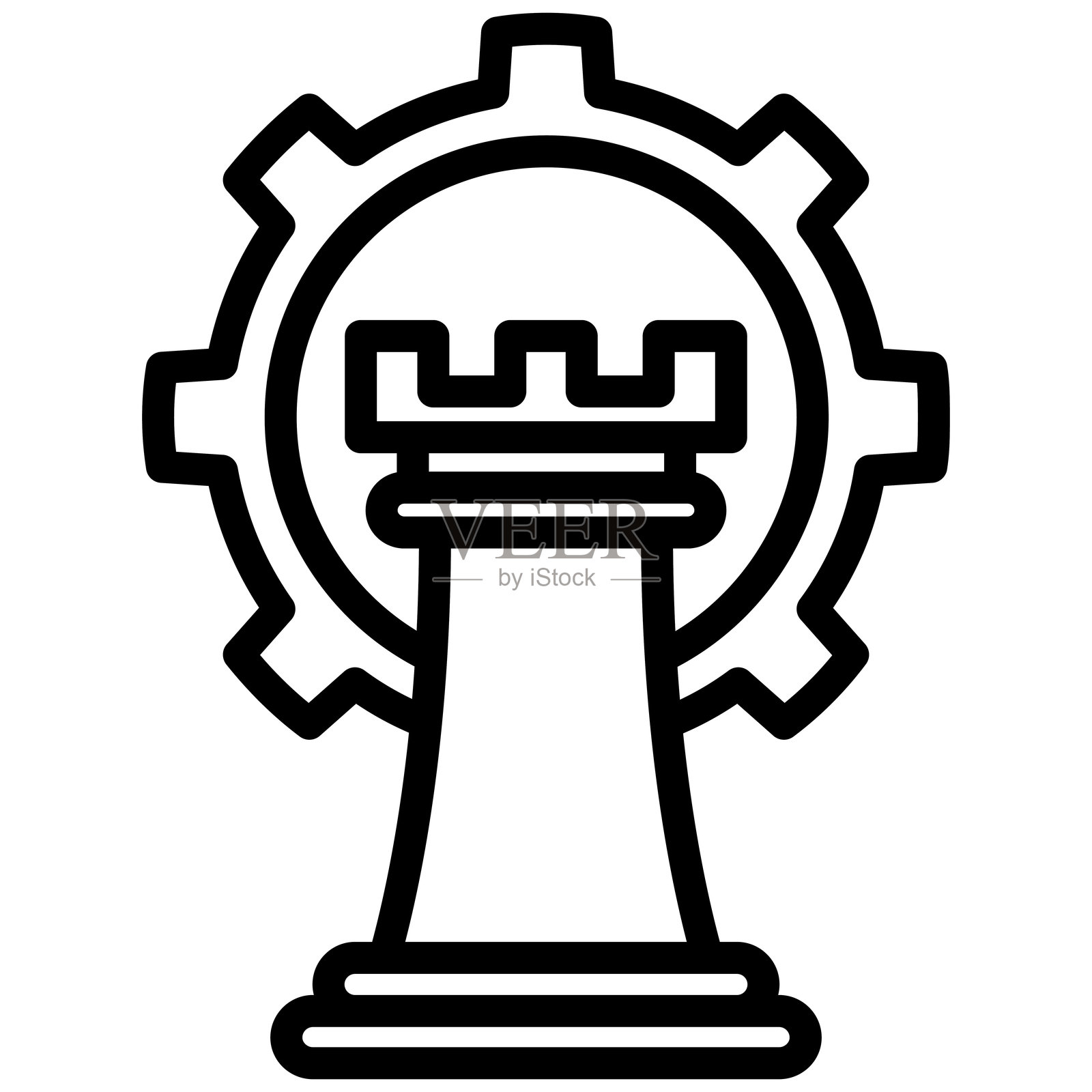 商务人士图标,黑白轮廓图标矢量插图插画图片素材