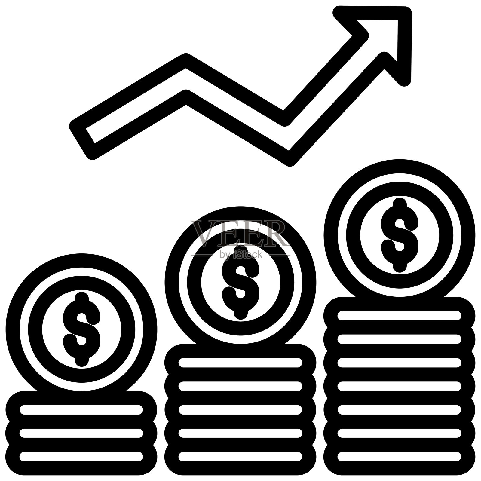 商业人士图标,黑白轮廓图标矢量插图插画图片素材