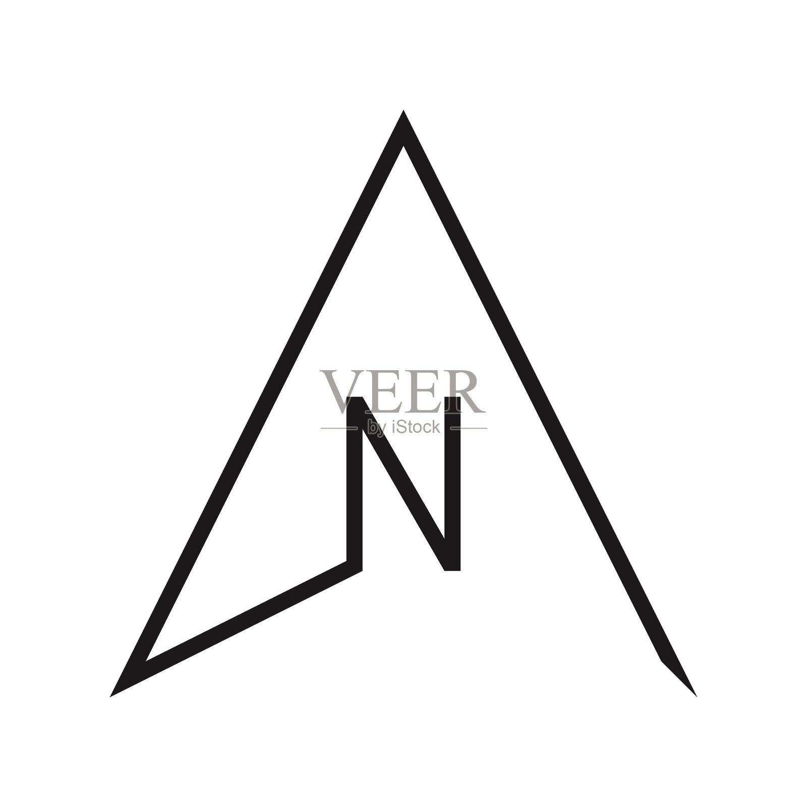 建筑北箭和指南针轮廓矢量图插画图片素材